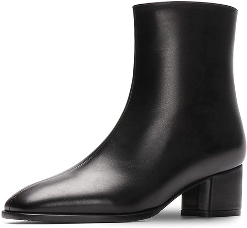 WAYDERNS Women's Square Toe Microfiber Zip Crocodile Print Chunky Low Heel Ankle High Boots 2 Inch