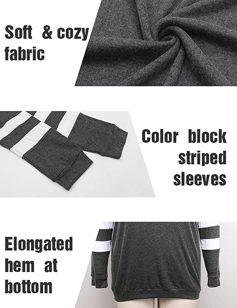 Plus Size Tunic Tops for Women Long Sleeve Fall Crewneck Tunics Sweatshirts to Wear with Leggings