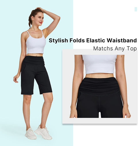 10” Long Bermuda Stretchy  Shorts for Women