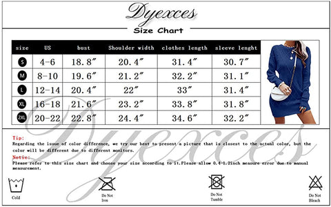 Womens Sweater Dress Long Sleeve Diamond Knit Pullover Sexy Slim Fit Crewneck Mini Dress