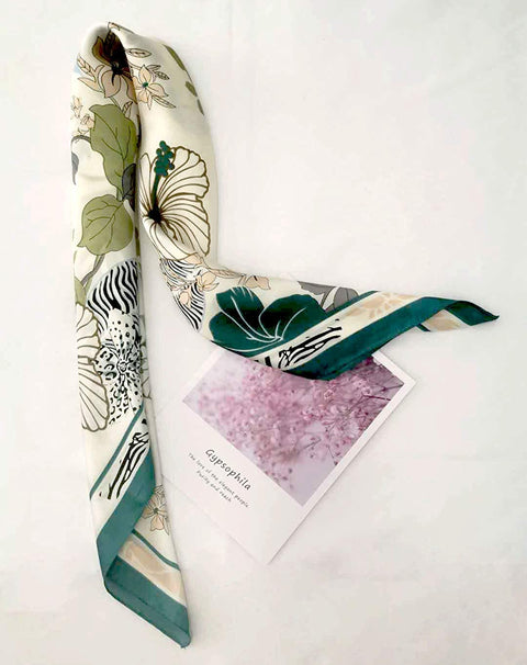FONYVE Satin Silk Square Scarfs for Women Hair Scarves and Wraps Headscarf for Sleeping 27.5 × 27.5 inches