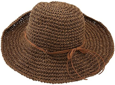 Women's Wide Brim Caps Foldable Summer Beach Sun Straw Hats