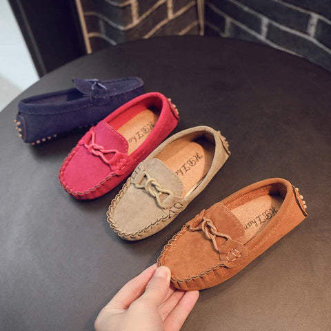 QZHIHE Toddler Loafers Little Kid Girl's Boy's Suede Slip-on Loafers Casual Flat Shoes Boat Dress Shoes