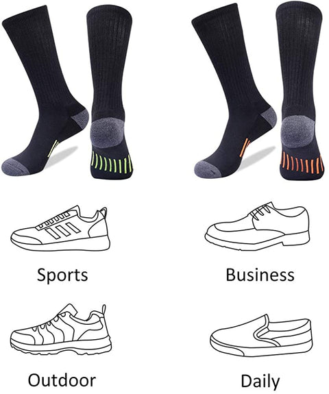 Mens Athletic Crew Socks for Men Cushion Casual Sports Workout Sock 6 Pack