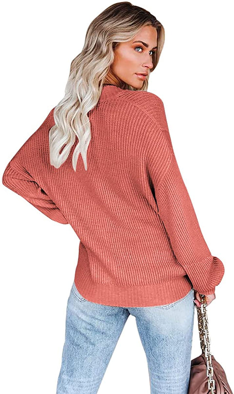 Women Button Cardigan Sweater Long Sleeve Chunky Oversized Fall Tunic Sweaters