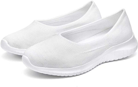 konhill Women's Tennis Walking Shoes Breathable Casual Work Slip-on Sneakers