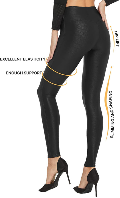 Women's High Waisted Leather Pants