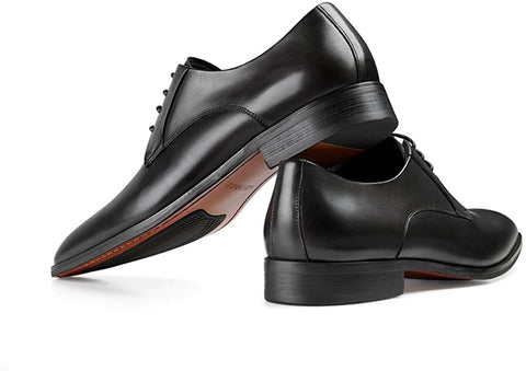 GIFENNSE Men's Handmade Leather Modern Classic Lace up Leather Lined Perforated Dress Oxfords Shoes