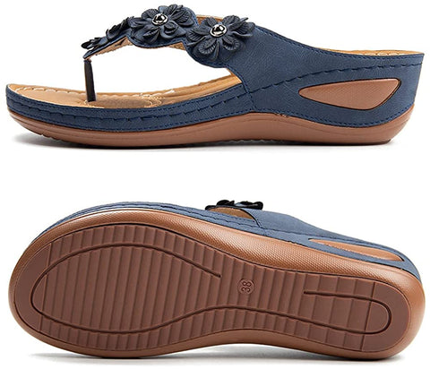 Casual Wedge Sandals for Women Comfortable Flower Clip Toe Summer Beach Sandals Fashion Ladies Bohemia Platform Dress Shoes