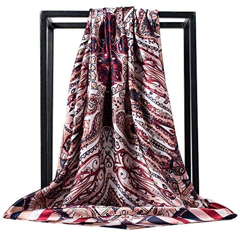 35” Satin Scarf Large Square Hair Scarves