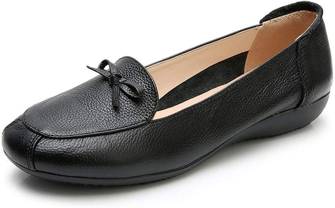 VenusCelia Women's Bowknot Wide Flat Shoe