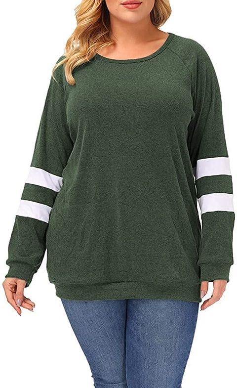 Plus Size Tunic Tops for Women Long Sleeve Fall Crewneck Tunics Sweatshirts to Wear with Leggings
