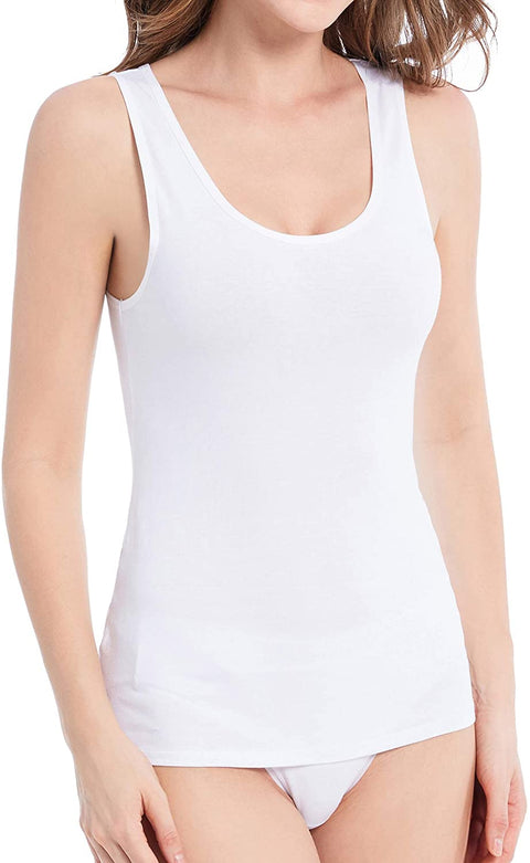 Women's 4-Pack Slim-Fit Basic Tanks Cotton Casual Comfy Top Underwear