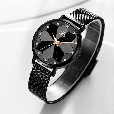 Ultra Thin Minialist Creative Starry Sky Women Watch