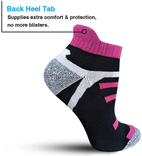 Women's Athletic Ankle Running Socks with Cushion Tab (6 Pairs Pack)