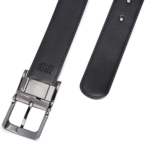 Belts for Men Reversible Leather 1.25” Waist Strap Fashion Dress Buckle Beltox