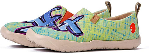 UIN Women's Slip On Loafers Lightweight Sneakers Flats Walking Casual Art Painted Travel Shoes Spray It