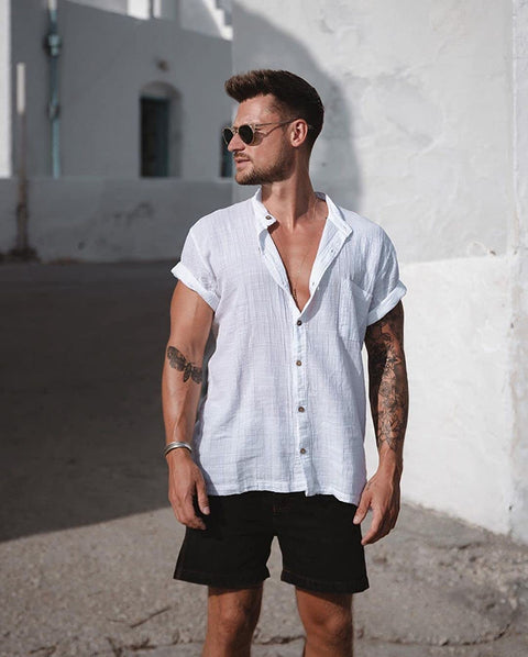 Men's Loose Fit Linen Shirt