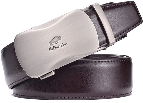 Men Belts Leather Male Slide Ratchet Work Dress Strap w Interchangeable Buckle Beltox （40"-44" Waist Adjustable，Coffee NT）