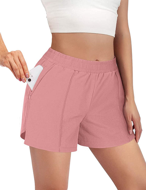 Womens Workout Shorts 3" Quick-Dry Running Shorts Elastic Waist Active Sports Gym Athletic Shorts with Pockets
