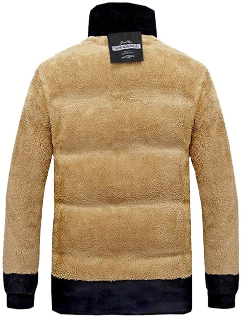 Men's Inner Fleeced Insulated Full Zip Up Puffer Jackets