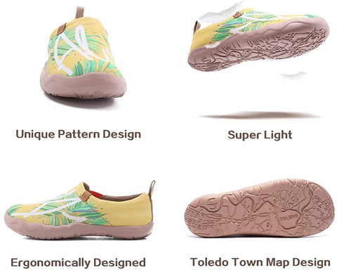 UIN Women's Aloha Canvas Hawaii Collection Causal Comfort Slip On Shoes Yellow