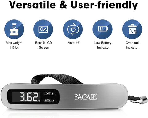 Bagail 4 Set Compression Packing Cubes+Digital Luggage Scale
