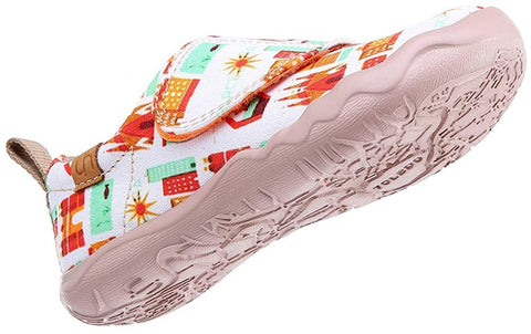 UIN Toddler Baby Shoes Art City White Painted Girl Boy's Canvas Casual Fashional Art Sneaker