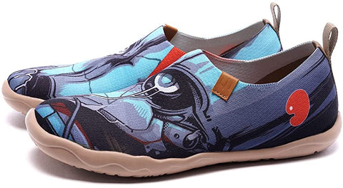 UIN Men's Loafers Lightweight Knitted Sneakers Walking Casual Slip Ons Funny Style Art Painted Travel Shoes