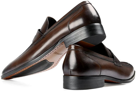 GIFENNSE Men's Dress Shoes Slip-On Loafers Formal Leather Shoes for Men