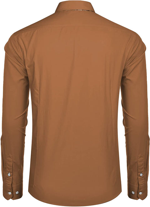 Men's Dress Shirt Long Sleeve Casual Button Down Shirts