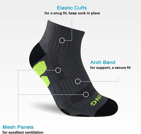 Men's Performance Athletic Ankle Running Socks (6 Pack)