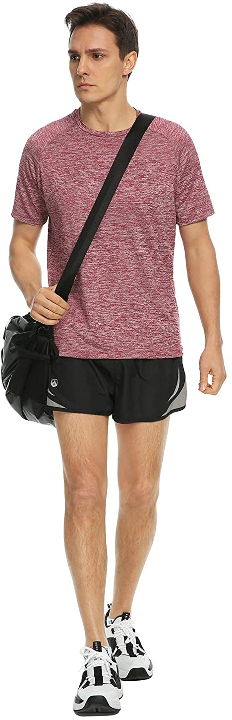 Xelky 4-5 Pack Men's Dry Fit T Shirt Moisture Wicking Athletic Tees Exercise Fitness Activewear Short Sleeves Gym Workout Top