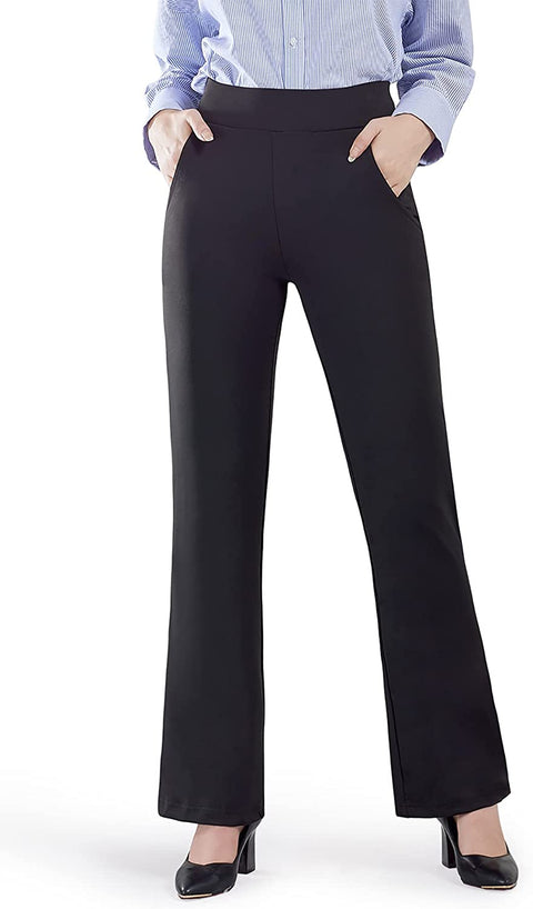 Dress Pants for Women Bootcut Stretch Work Pants Wide Leg with Pockets