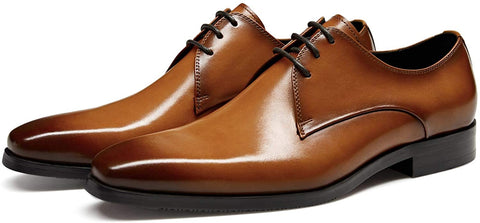 FRASOICUS Men's Dress Shoes Genuine Leather Lace Up Classic Oxford Office Shoes for Men