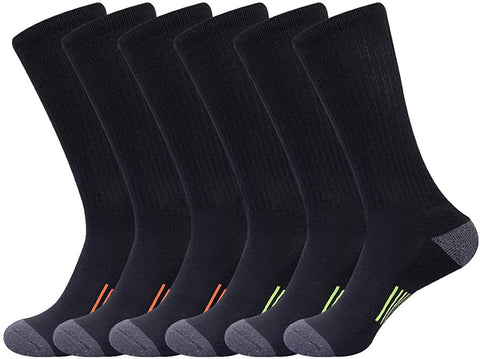 Mens Athletic Crew Socks for Men Cushion Casual Sports Workout Sock 6 Pack