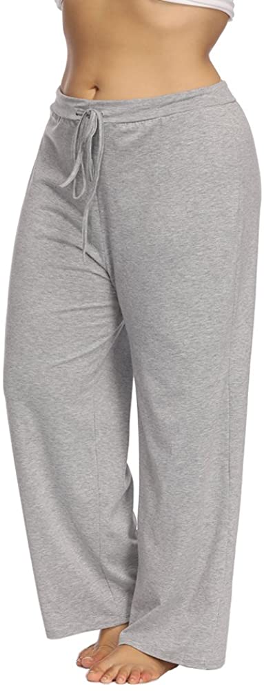 Women's Plus Size Comfy Stretch Long Pajama Pants Drawstring Sleep Lounge Pants