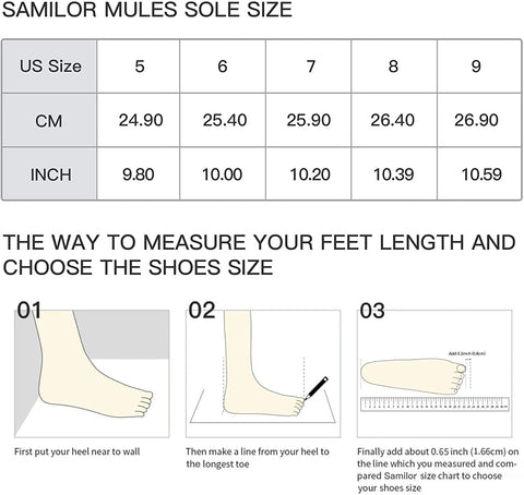 Samilor Mules for Women Slip On Pointed Toe Womens Mules Breathable Mesh Flat Mules for Women Lightweight Women's Mules & Clogs