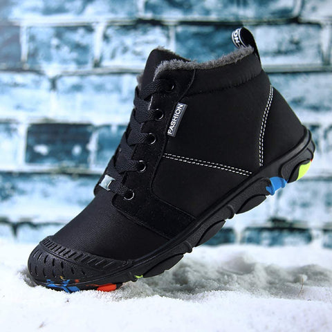 JINGJING Boy & Girls Winter Warm Snow Boots Outdoor Sneakers Waterproof Shoes Boots Fur Lined (Toddlers/Kids)