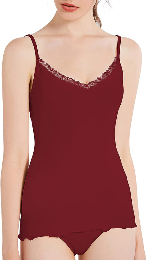 Women's Lace Cotton Lyocell V-Neck Camisole 3-Pack