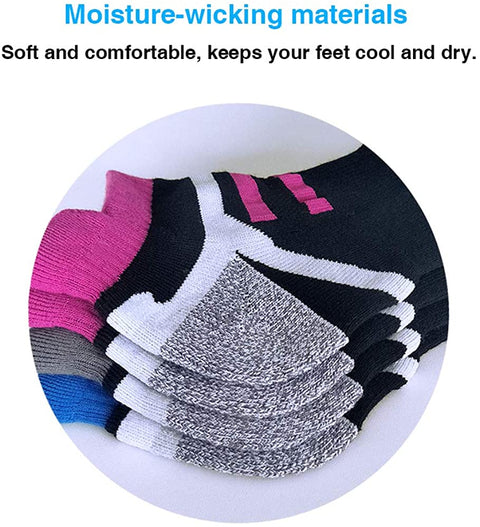 Women's Athletic Ankle Running Socks with Cushion Tab (6 Pairs Pack)