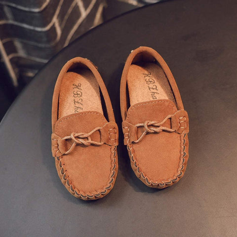 QZHIHE Toddler Loafers Little Kid Girl's Boy's Suede Slip-on Loafers Casual Flat Shoes Boat Dress Shoes