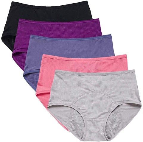 YOYI FASHION Women Mesh Holes Breathable Leakproof Period Panties Mulit Pack US Size XXS-4XL/11