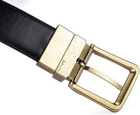 Beltox Men’s Belts Reversible Leather 1.25” Wide 1 for 2 Rotate Buckle Gift Box