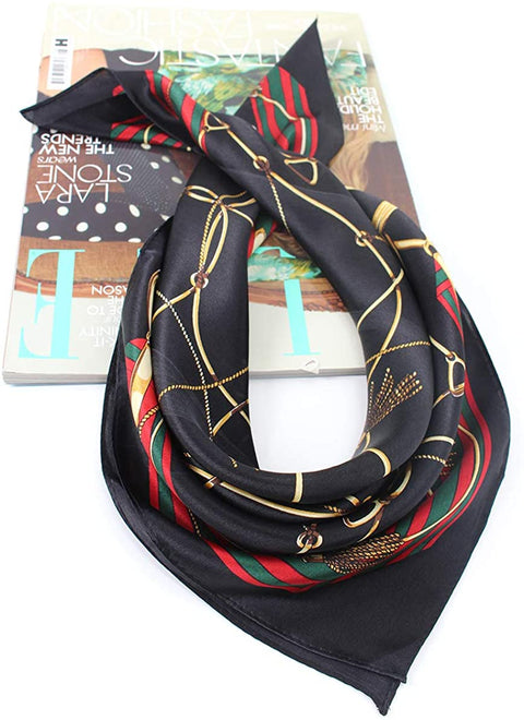 27” Satin Scarves-Fashion Square Pleated Scarf
