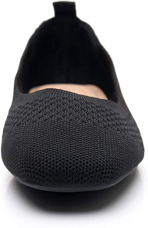 VenusCelia Women's Flexible Knit Flat Shoe
