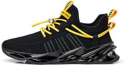 Men’s Casual Running Walking Shoes Mesh Breathable Gym Shoes Blade Slip on Jogging Sneakers Black 9