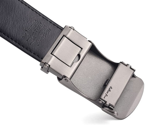 Men Belts Leather Male Slide Ratchet Work Dress Strap w Interchangeable Buckle Beltox （46"-56" Waist Adjustable，Black NT）