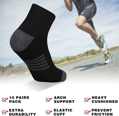 10 Pack Mens Cotton Ankle Socks