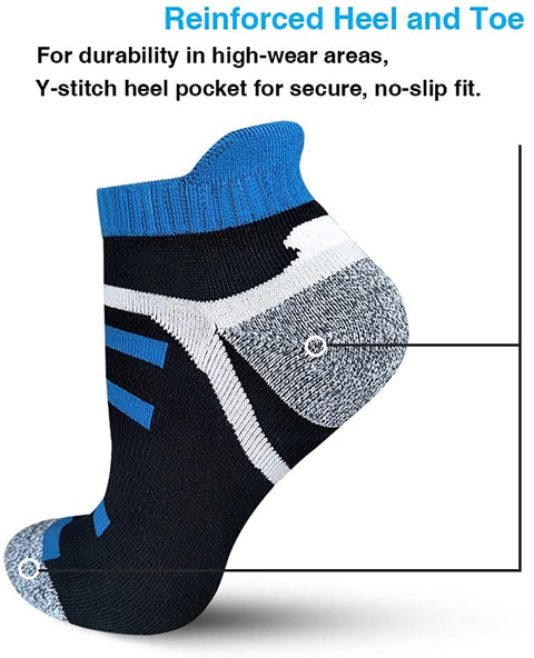 Women's Athletic Ankle Running Socks with Cushion Tab (6 Pairs Pack)